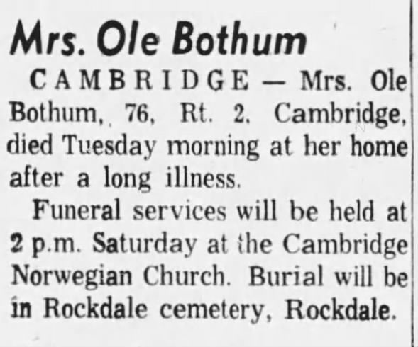 Mrs Ole Bothum